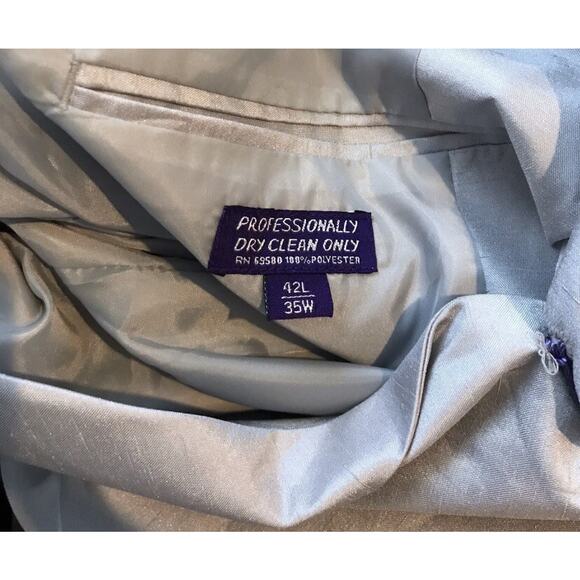 J VITAL Mens Size 42L 35W Silver Long Sleeve Polyester Blazer Jacket Lined NWT - Picture 8 of 8